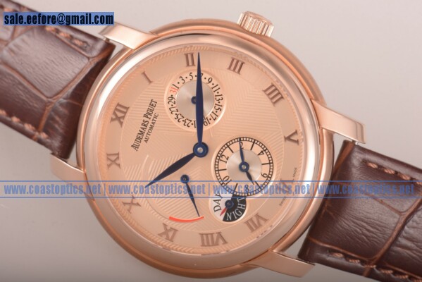 Replica Audemars Piguet Jules Audemars Dual Time Watch Rose Gold 26380OR.OO.D088CR.01.pk